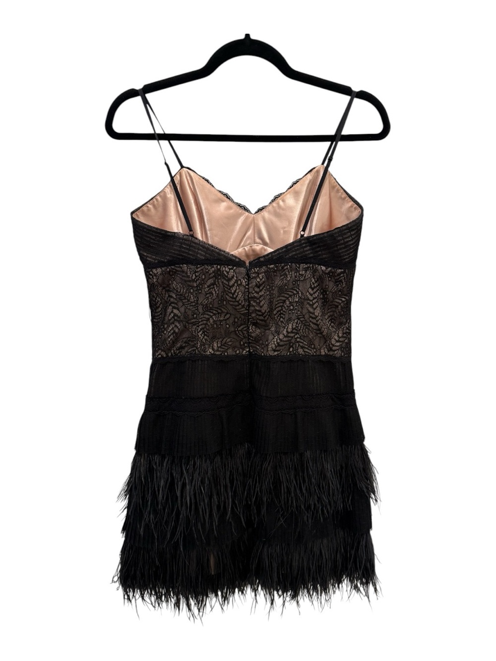 BCBGMaxAzria Black Lace and Fringe Mini Dress - Picture 7 of 7